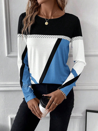 Lalia - Stylish Sweatshirt with Colourful Panels
