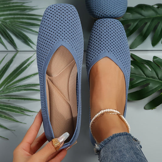 Saoirse Serenity Flats | Comfortable Blue Footwear for Effortless Style | Durable & Easy-Care