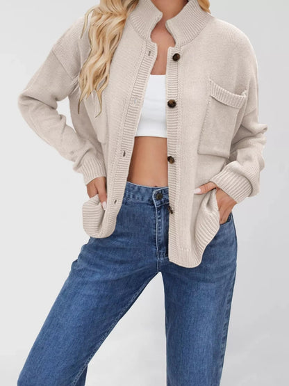 Lilliana - Casual knit button-down warm cardigan