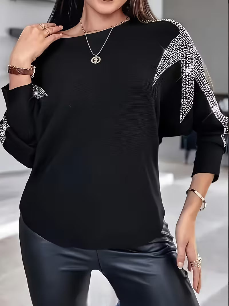 Whitney - Elegant stylish sequin long-sleeve sweater
