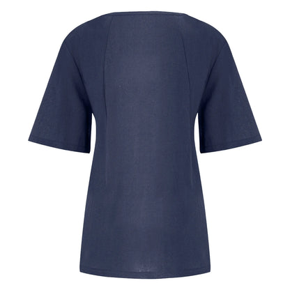 Women’s Casual Summer Shirt | Short Sleeve, Asymmetrical