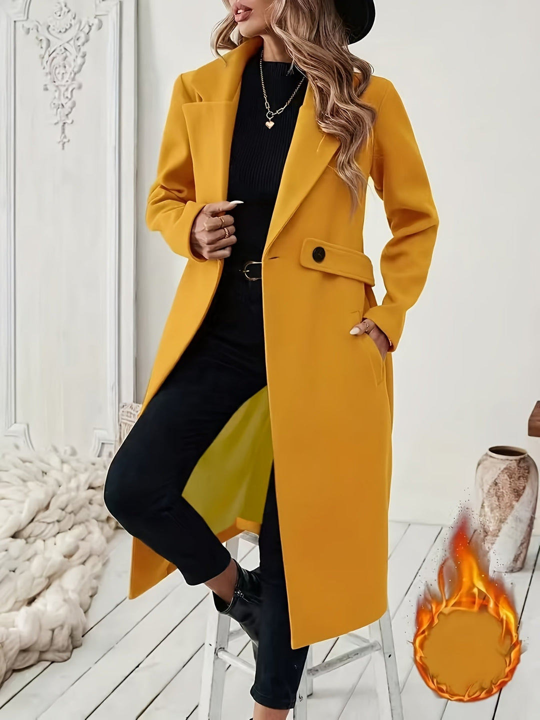 Kimber - Elegant long warm trenchcoat