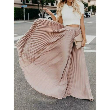 Women's Summer Maxi Skirt | Pleated, Flowy Fit