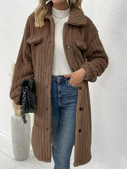 Tarisha - Cozy warm button-down long coat