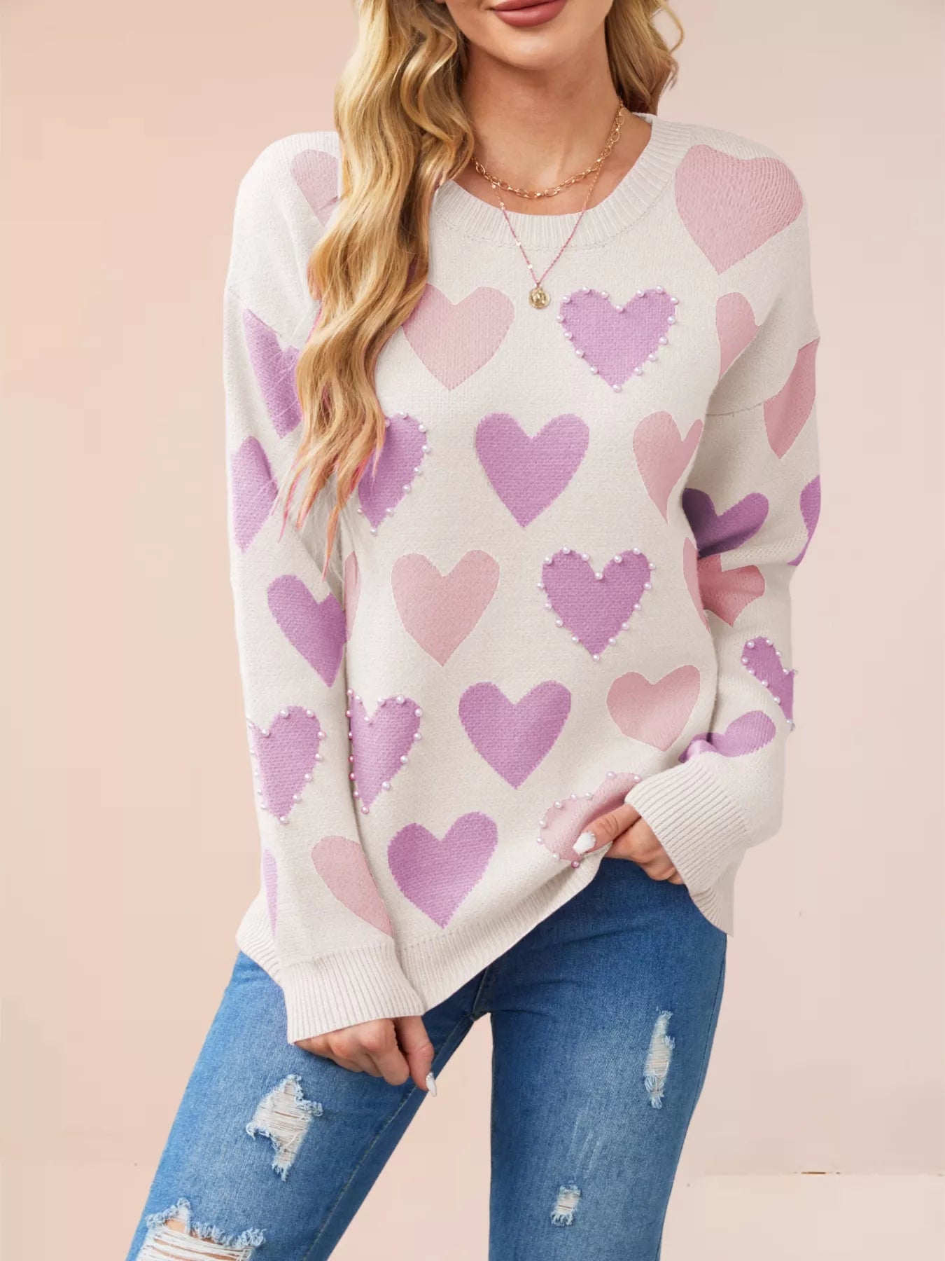 Valkyrie - Cozy heart pattern warm sweater