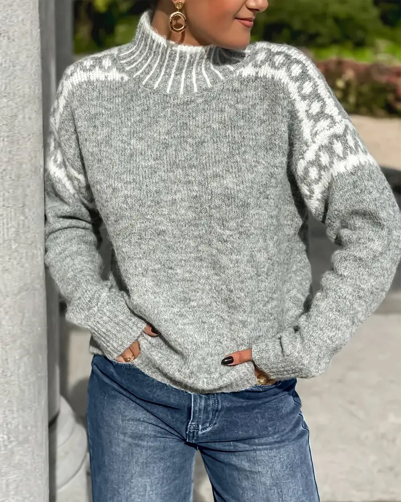 Alayah - Stylish warm turtleneck knitted sweater