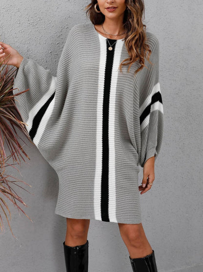 Celestine - Elegant ribbed knitted loose sweater dress