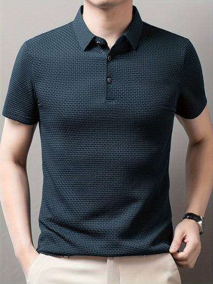 Donnelly | Men's Short Sleeve Polo Shirt | Stylish, Comfortable, Geometric Design