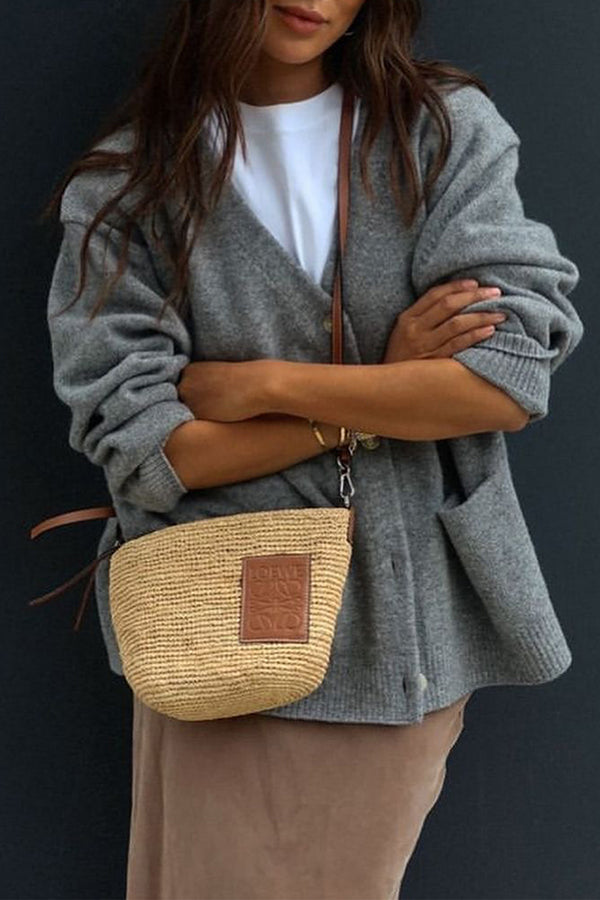 Gigi - Casual V-neck button cardigan wit pockets