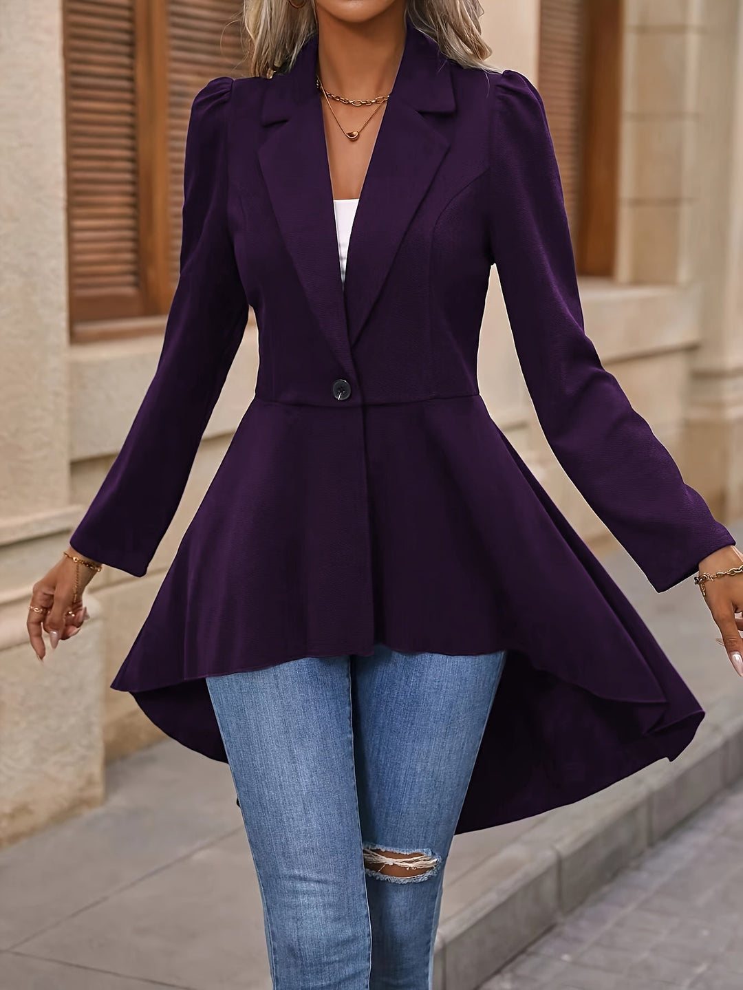 Zoella - Elegant long flare blazer