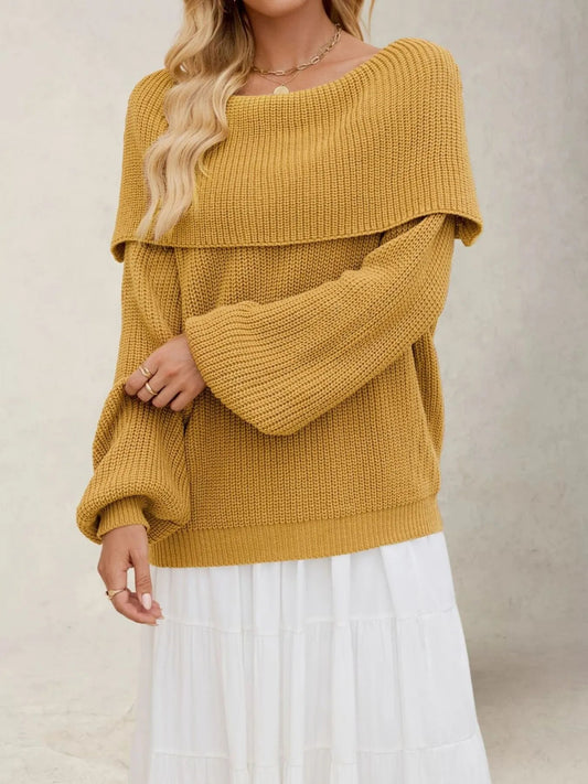 Xelaria - Elegant oversized long-sleeve jumper with collar