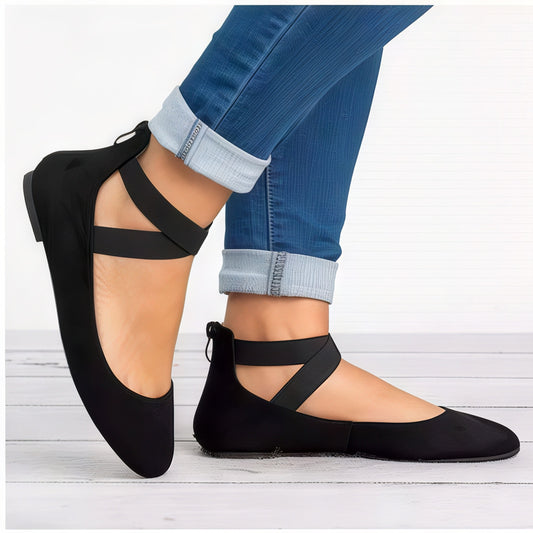 Women’s Summer Ballet Flats | Suede, Ankle Strap