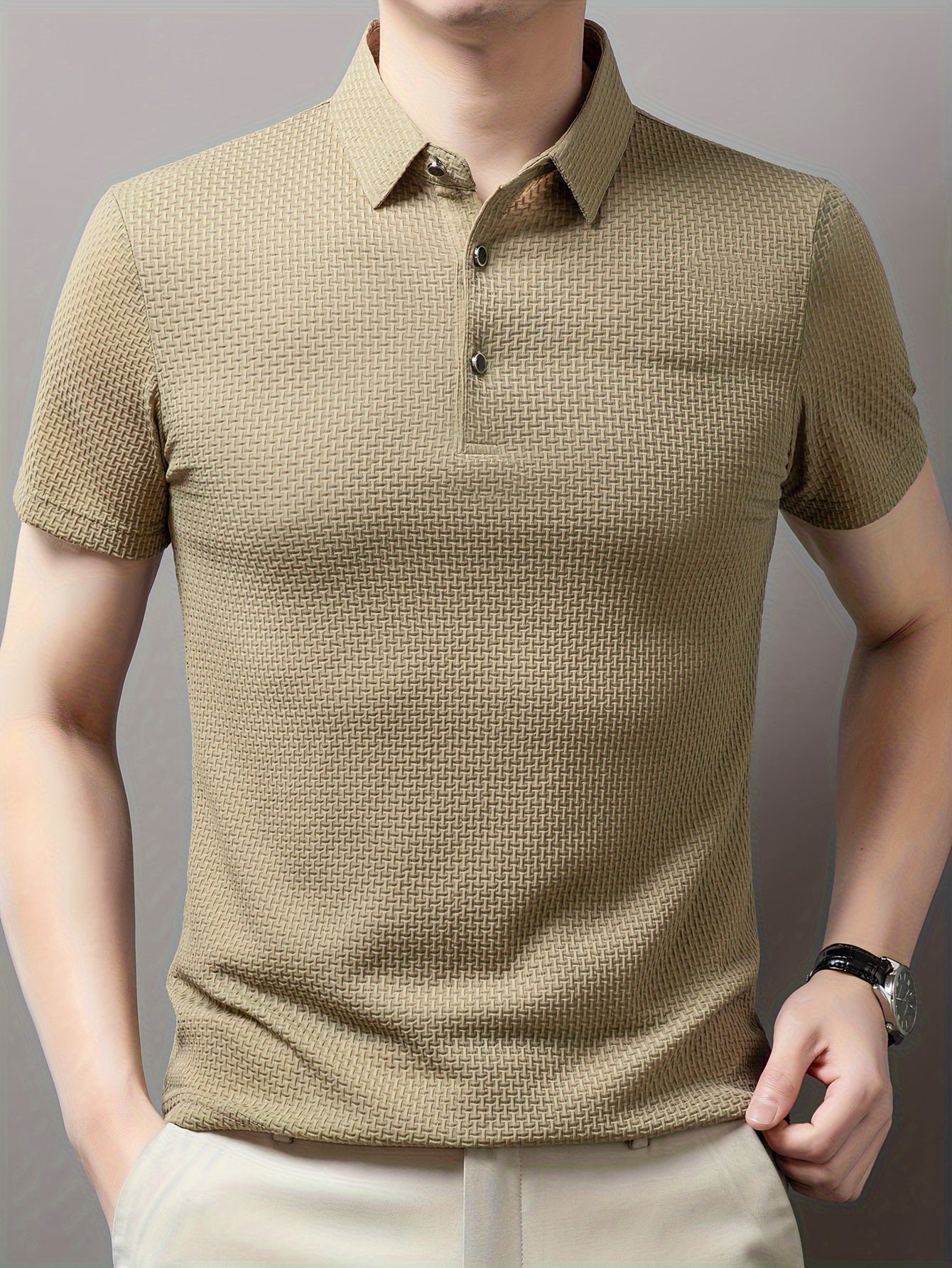 Donnelly | Men's Short Sleeve Polo Shirt | Stylish, Comfortable, Geometric Design