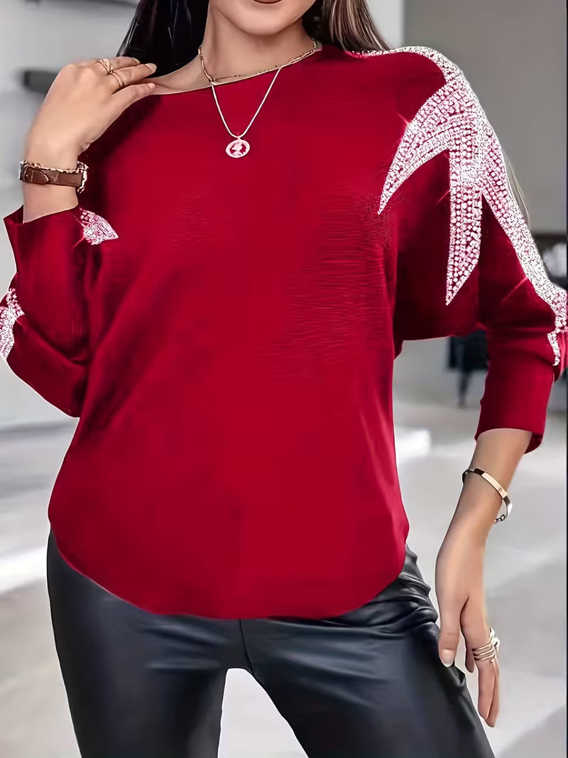 Whitney - Elegant stylish sequin long-sleeve sweater