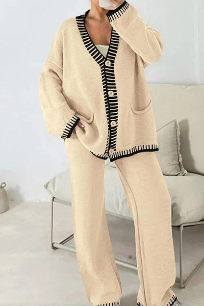 Vannessa - Stylish loose warm cardigan and pants set