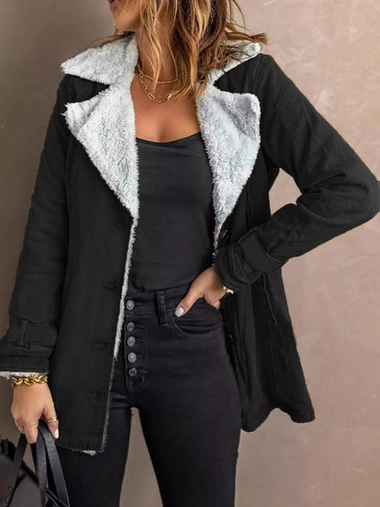 Jaycie - Stylish fleeced lined loose warm jacket
