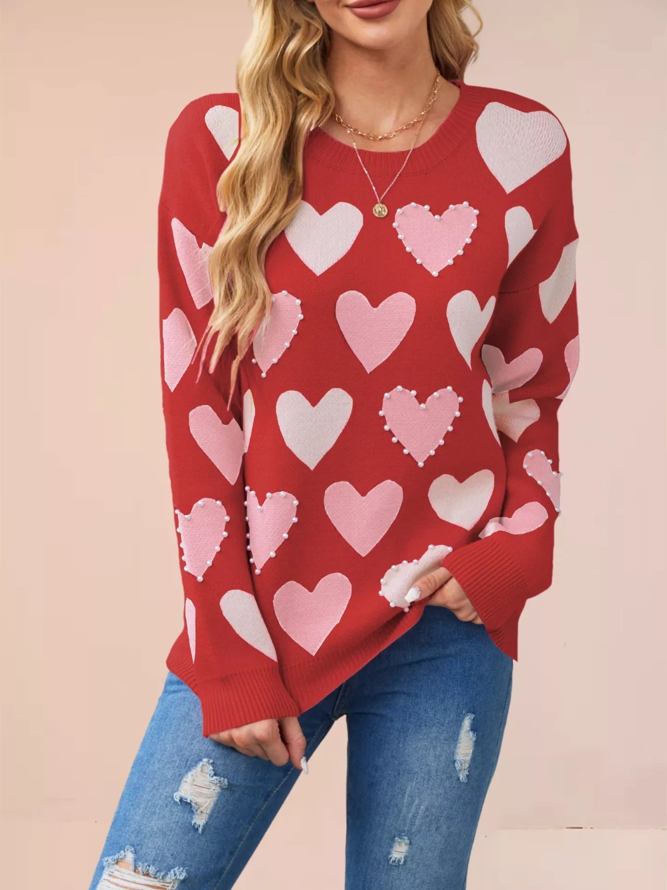 Valkyrie - Cozy heart pattern warm sweater