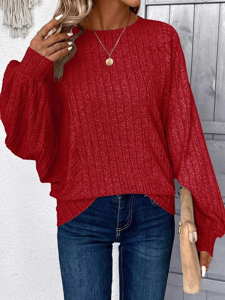 Alessa - Cozy knit balloon sleeves sweater