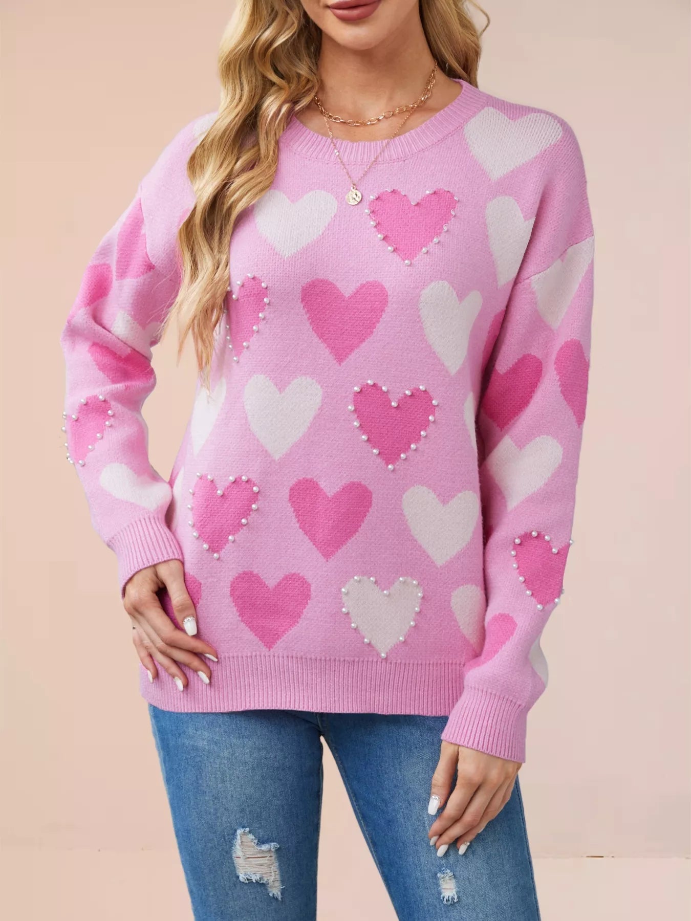 Valkyrie - Cozy heart pattern warm sweater