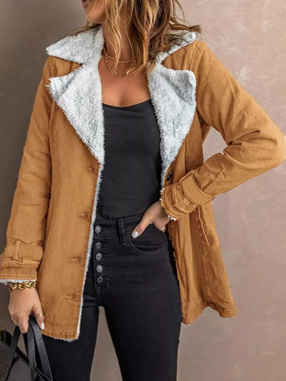 Jaycie - Stylish fleeced lined loose warm jacket