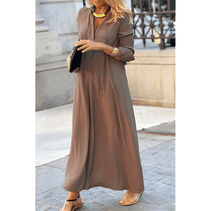 Vasilina - Elegant comfortable long sleeve maxi dress