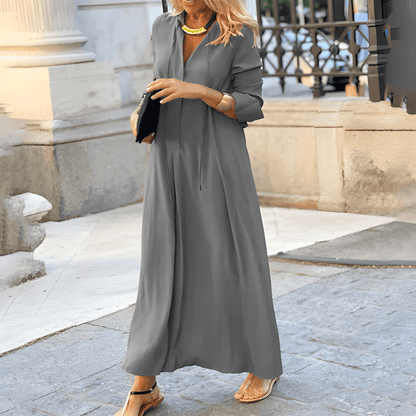 Vasilina - Elegant comfortable long sleeve maxi dress