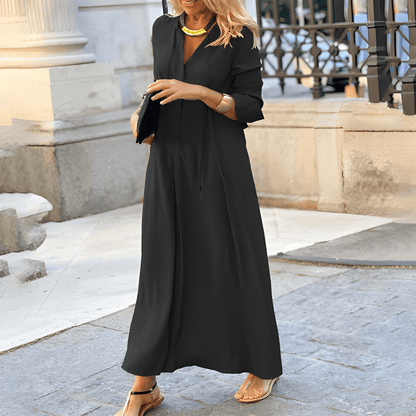 Vasilina - Elegant comfortable long sleeve maxi dress