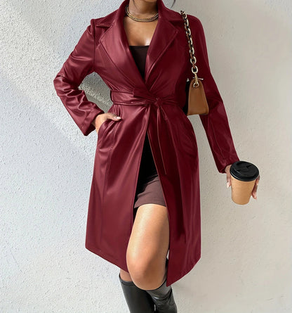 Trishana - Elegant slim fit long coat