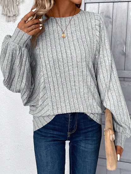 Alessa - Cozy knit balloon sleeves sweater