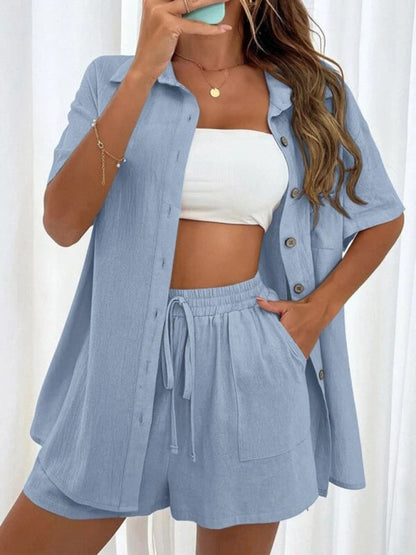 Zaynah - Casual polo top and shorts set
