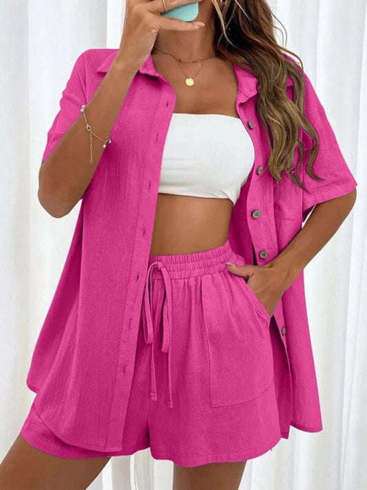 Zaynah - Casual polo top and shorts set