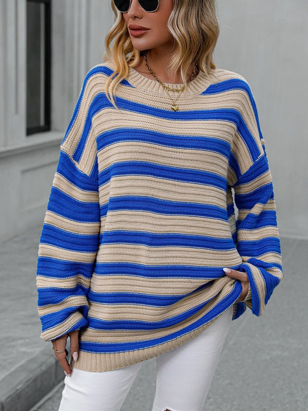 Tatiana - Elegant loose stripe warm sweater