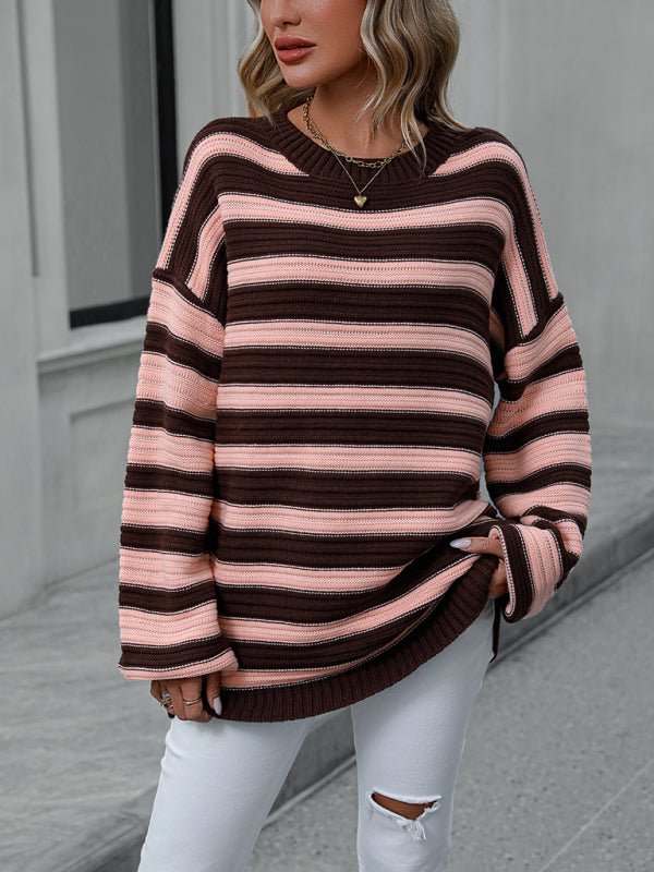 Tatiana - Elegant loose stripe warm sweater