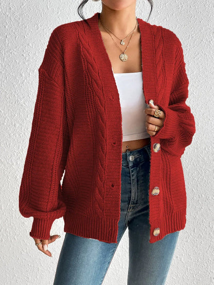 Telma - Loose Cable-Knit Cardigan