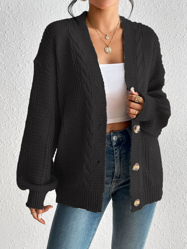 Telma - Loose Cable-Knit Cardigan