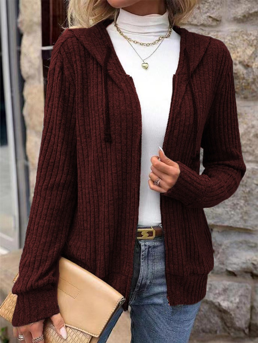 Reanne - Elegant Knitted Zip-Up Cardigan