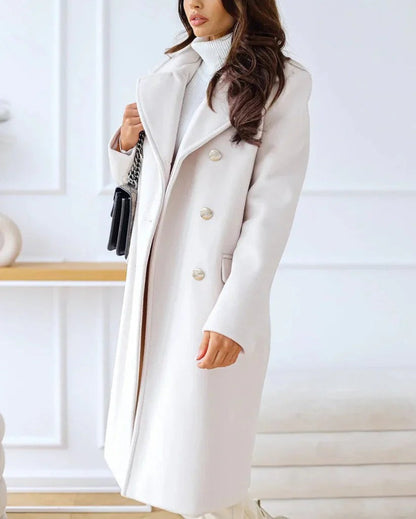Pinky - Elegant warm long trench coat
