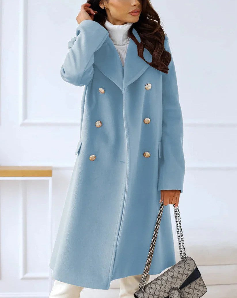 Pinky - Elegant warm long trench coat