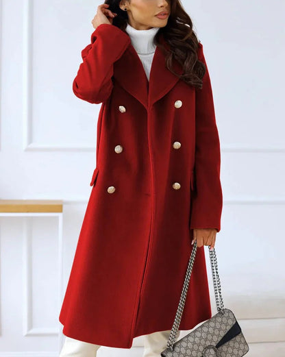 Pinky - Elegant warm long trench coat