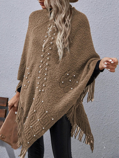 Quincy - Elegant Loose Poncho Sweater with Batwing Sleeves