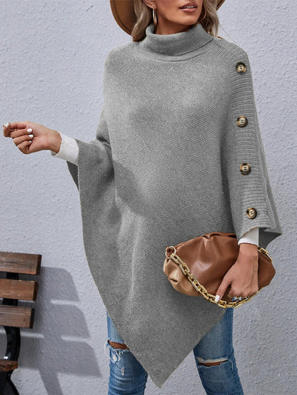 Wilma - Elegant Oversized Knit Turtleneck Sweater with Batwing Sleeves