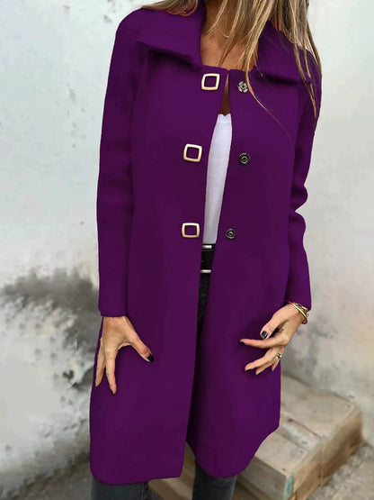 Larissa - Elegant mid-length lapel coat