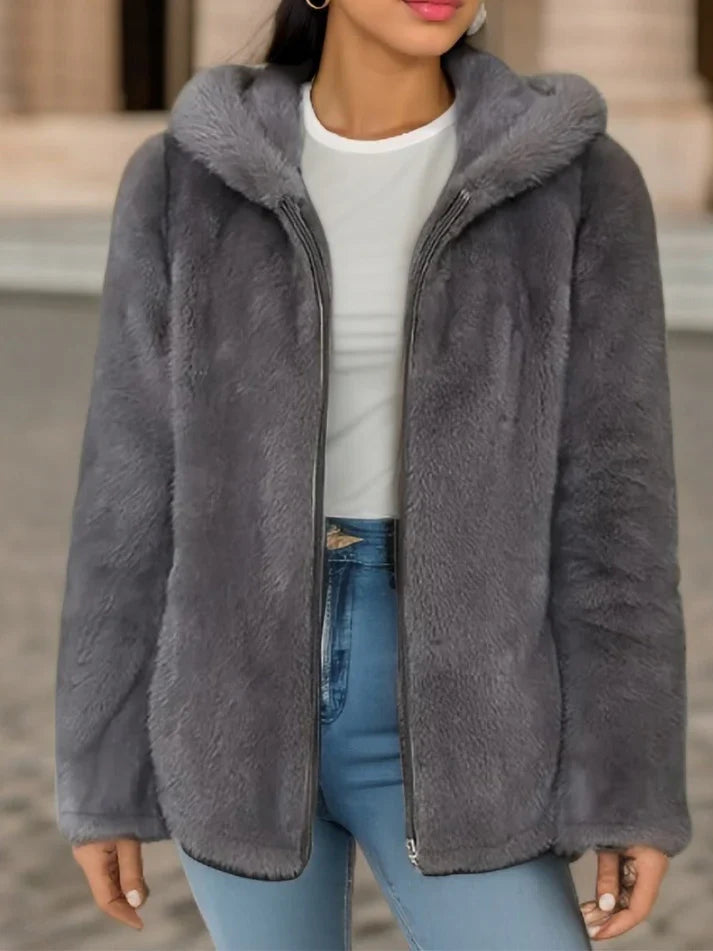 Precious - Elegant fleece zipper jacket with hood