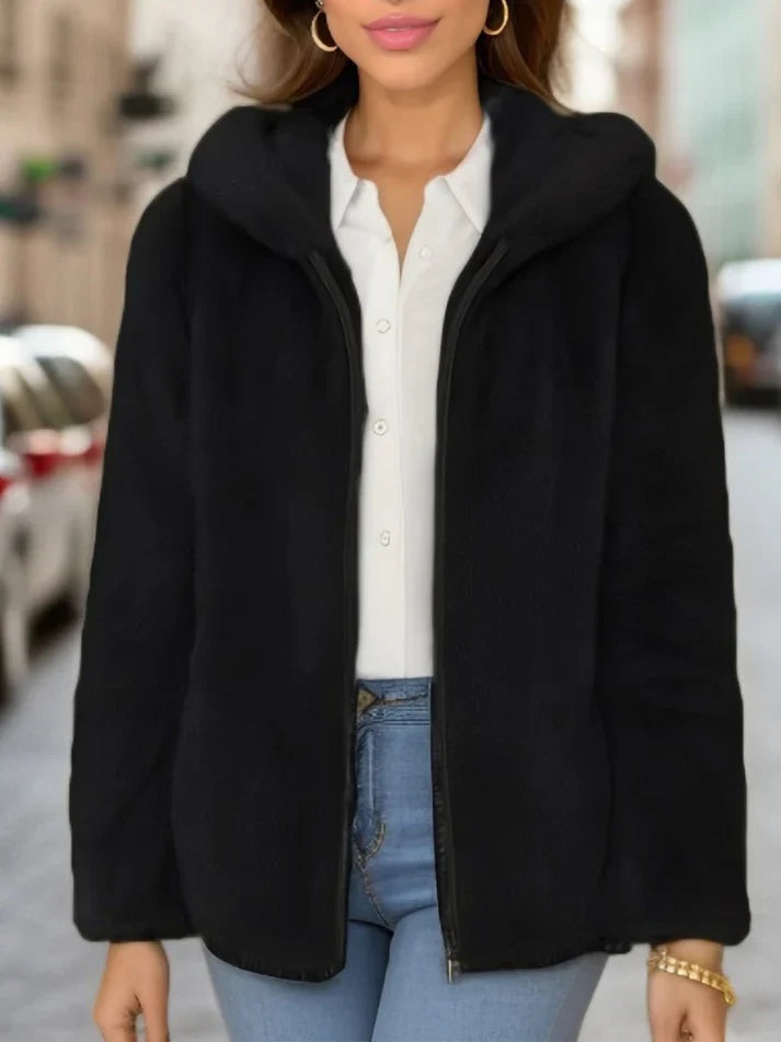 Precious - Elegant fleece zipper jacket with hood