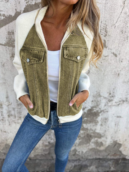 Zuzanna - Elegant zip-up denim jacket