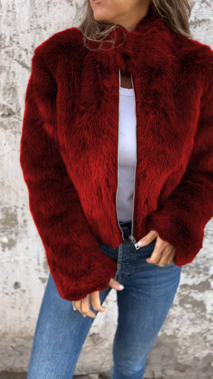 Cheska - Elegant Soft and Warm Faux-Fur Coat