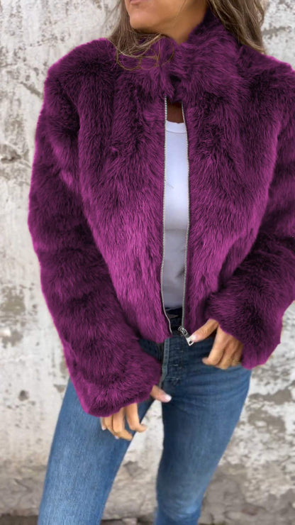Cheska - Elegant Soft and Warm Faux-Fur Coat