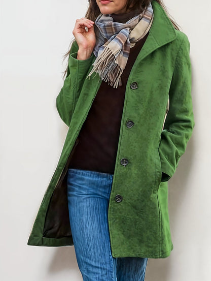 Yakira - Elegant button long warm coat