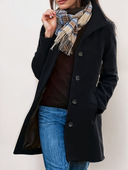 Yakira - Elegant button long warm coat