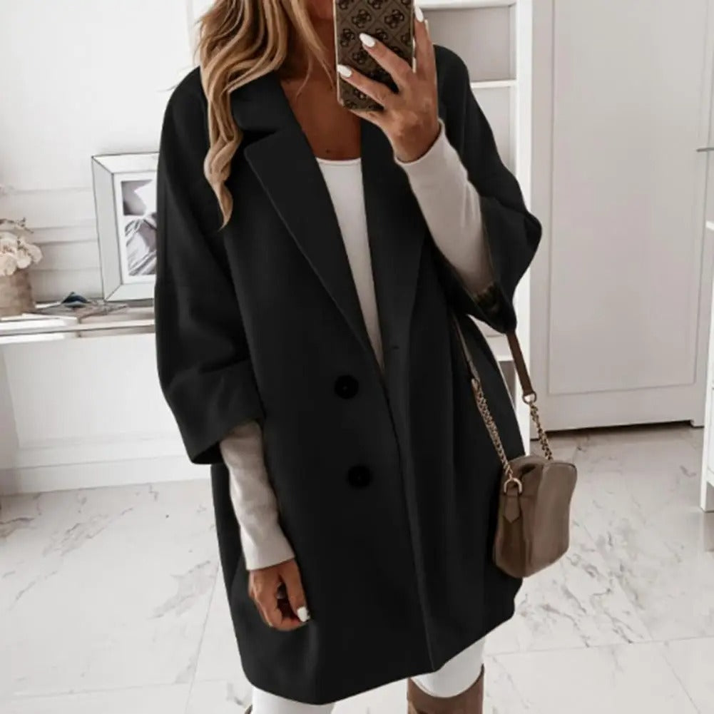 Viola - Elegant Loose-Fit Mid-Sleeve Coat